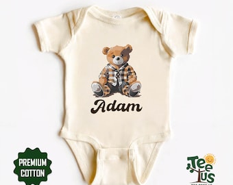 Custom Name Teddy Bear Shirt, Personalized Kid Shirt, Custom Name Baby Onesie, Teddy Bear Shirt, Custom Name Shirt, Custom Infant Shirt