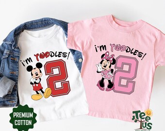 Disney Twodles Birthday Shirt, Mickey Minnie 2nd Birthday Tee, I'm Two-dles Toddler Shirt, Donald Daisy Goofy Birthday Outfit