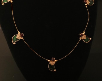 Invisible Chain Palakka Necklace Set, Available in Green and Maroon colors