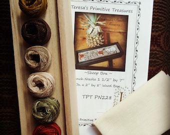 Punch Needle Kit Sheep Box Weavers Cloth Pattern Valdani Threads