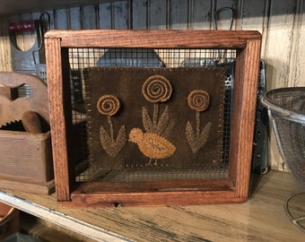 Mailed Pattern AP281 Little Chick Wool Applique Mat