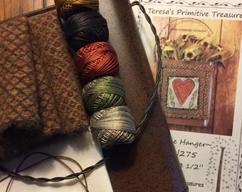 PN275 Love Hanger Kit Punch Needle Valdani Threads Weavers  Cloth Wool Bucket