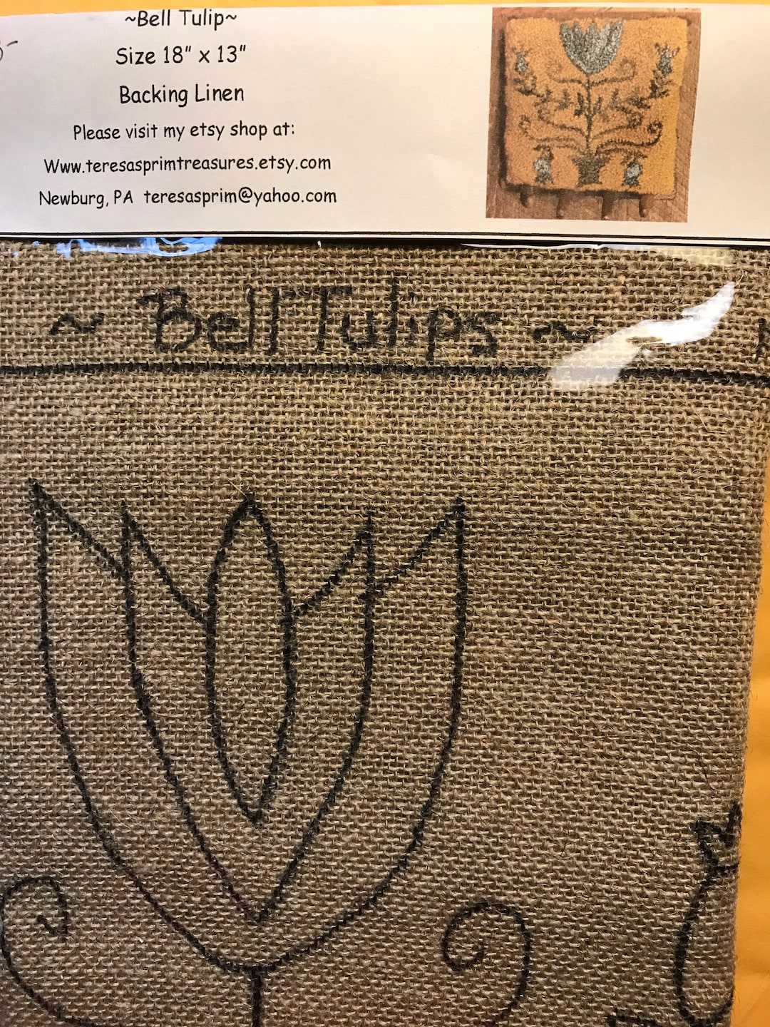Hooked Rug Pattern Linen Bell Tulip - Etsy