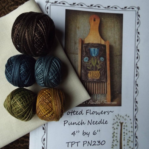 Kit PN253 Prim Hare Punch Needle Weavers Cloth Valdani Threads Etsy