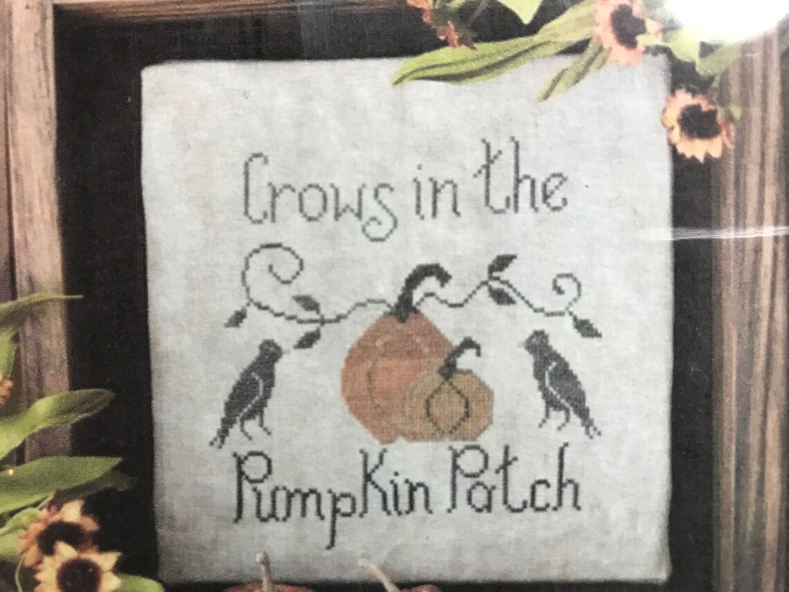 Cross Pattern Crows in the Pumpkin Patch Threads Sifter Frame - Etsy