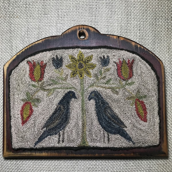 E-Pattern Blue Birds Flowers Punch Needle