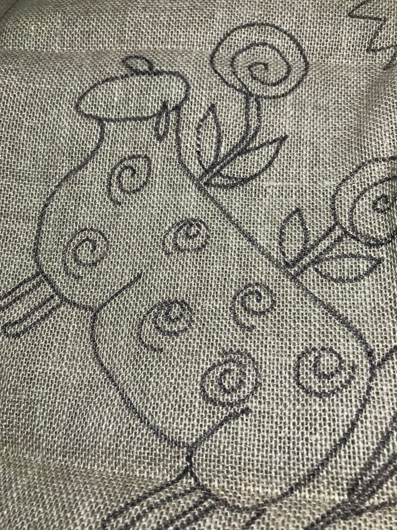 Hooked Rug Sheep Flowers Pattern Hand Drawn on Linen - Etsy