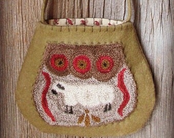 E-Muster Punchneedle Schaf Tasche