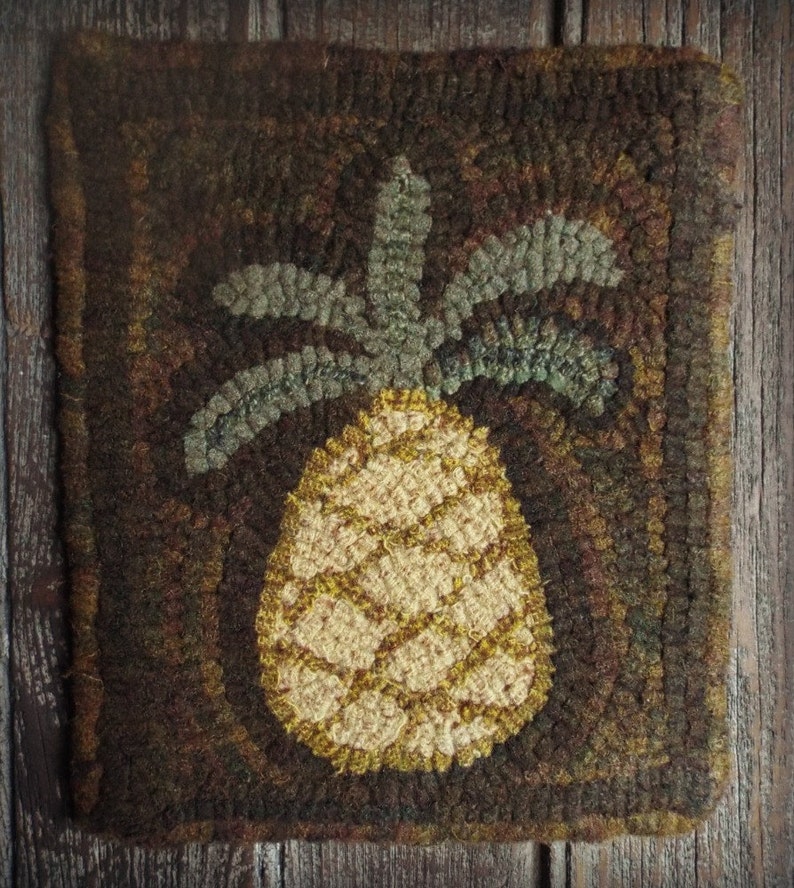 Pineapple Rug Wool E-pattern Simple Pineapple Hooked Rug Pattern - Etsy