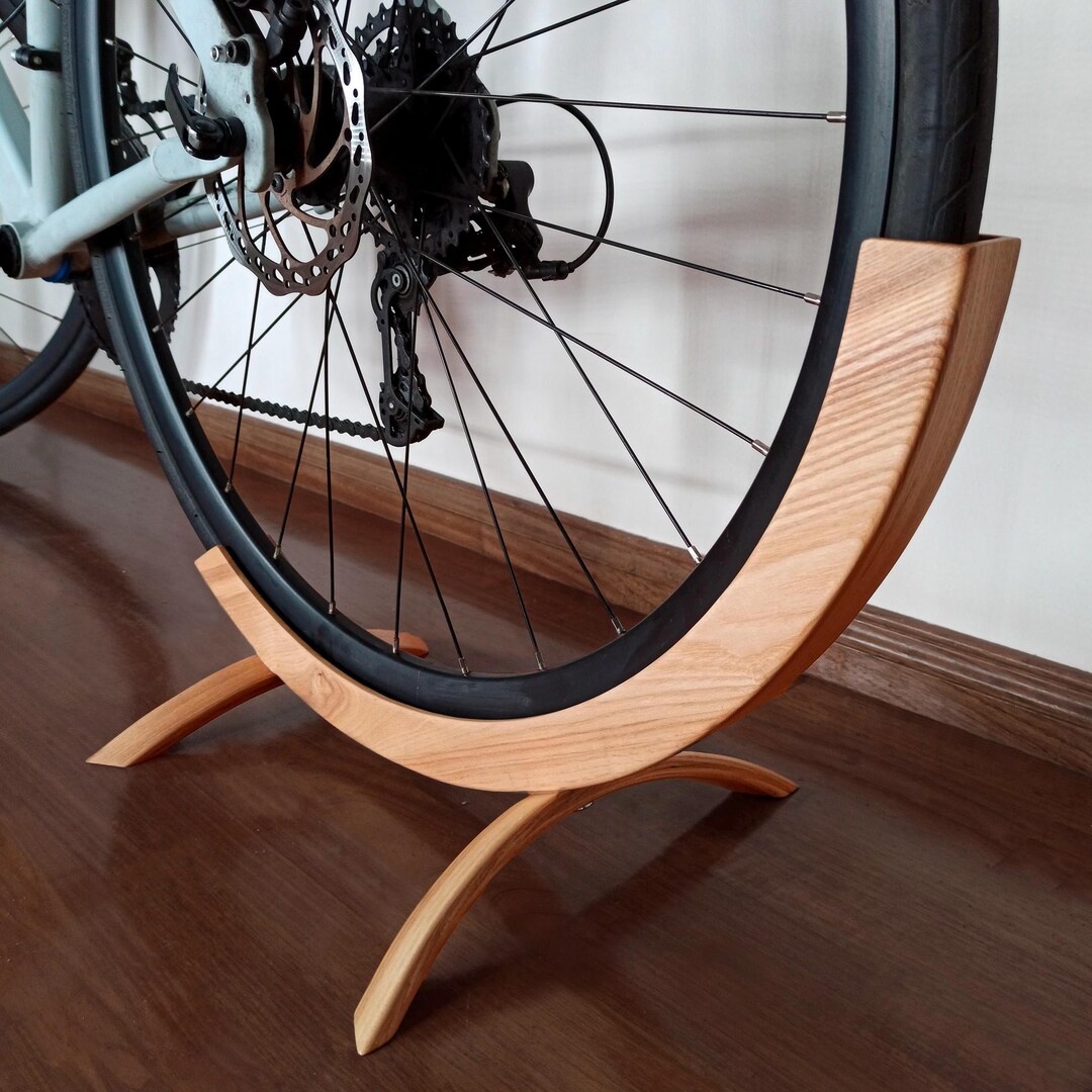 Walnut Bike Display Stand | Handmade Showcase Storage for Road & Gravel ...