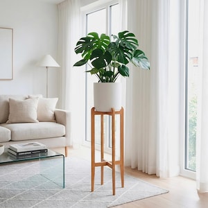 Hartholz Blumenständer: Modernes minimalistisches Wohndekor