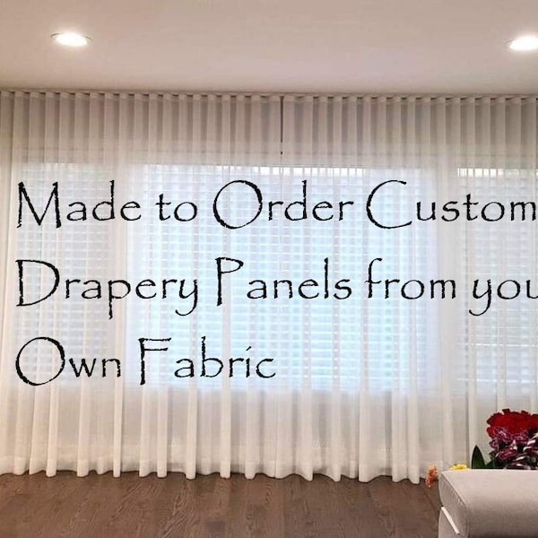 Elegant Drapery Design Studio Offering Custom Made to Order Stunning Drapery and Sheer Panels from your Own Fabric.