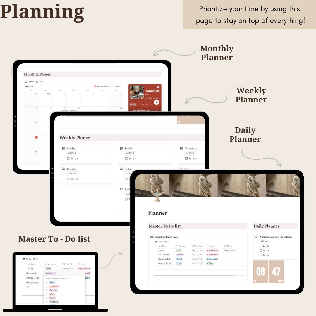 Notion Template Ultimate 2024 Life Planner Dashboard, All in One ...