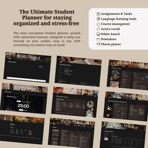 Dark Academia Notion Template | Notion Student Planner | Notion ...