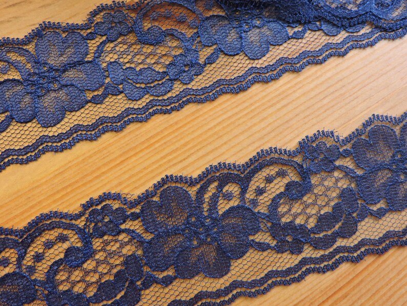 NAVY BLUE Lace Trim 5 yards 2 in. wide wedding lace bridal Etsy