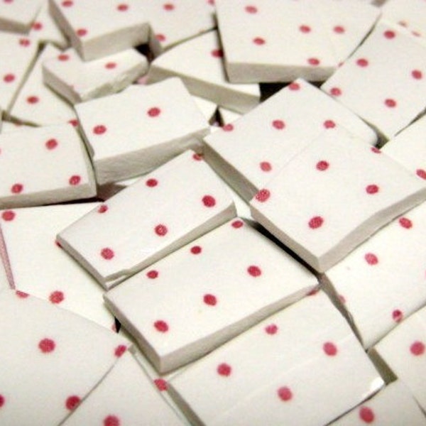 TONS OF PiNK DoTS ViNTaGE CHiNA MoSAiC TiLES