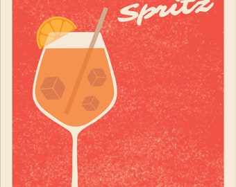 Aperol Spritz Cocktail Poster