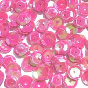 Fuchsia Pink Craft Medley 6mm Aurora Borealis Cup Sequins image 1