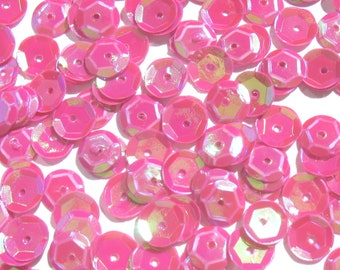 Fuchsia Pink - Craft Medley 6mm Aurora Borealis Cup Sequins
