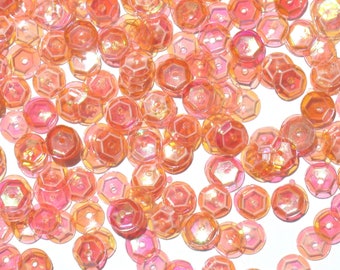 Pink Peach Dark - Craft Medley 6mm Translucent Aurora Borealis Cup Sequins