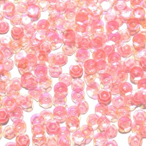 Pink Peach Light Craft Medley 6mm Translucent Aurora Borealis Cup Sequins image 6