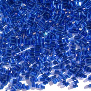 Cobalt Blue Craft Medley 1 Translucent Glass Bugle Beads image 6