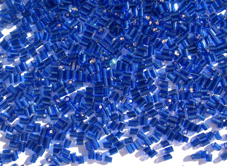 Cobalt Blue Craft Medley 1 Translucent Glass Bugle Beads image 6