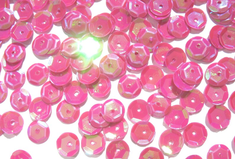 Fuchsia Pink Craft Medley 6mm Aurora Borealis Cup Sequins image 10