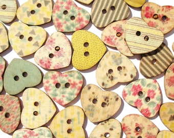 Sweetheart - Crafts Heart-Shaped Wood Button Selection