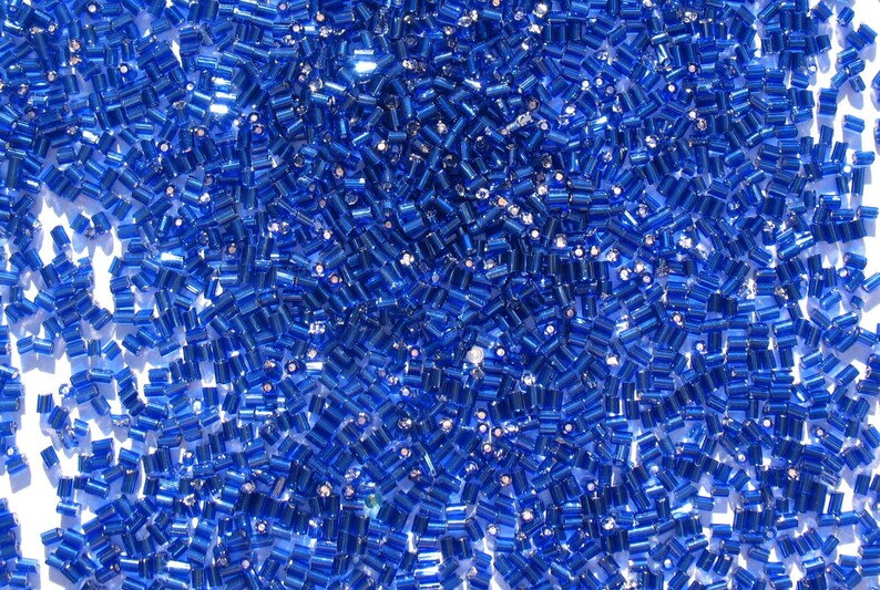 Cobalt Blue Craft Medley 1 Translucent Glass Bugle Beads image 7