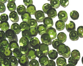 Moss Green - Craft Medley 6mm Metallic Cup Sequins