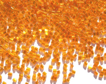 Mandarin Orange - Craft Medley #1 Translucent Glass Bugle Beads