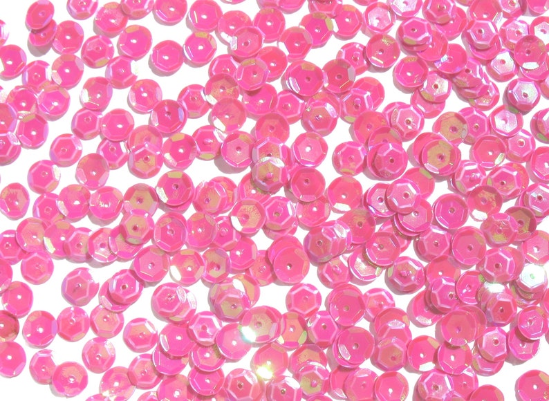 Fuchsia Pink Craft Medley 6mm Aurora Borealis Cup Sequins image 7