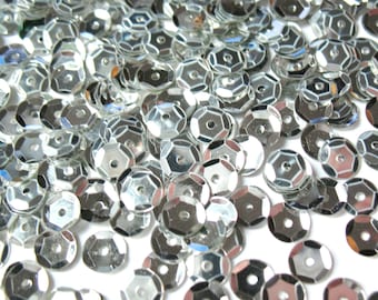 Silver - Craft Medley 6mm Metallic Cup Sequins