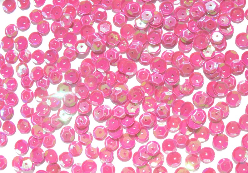 Fuchsia Pink Craft Medley 6mm Aurora Borealis Cup Sequins image 9