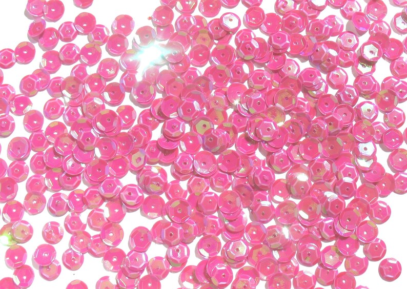 Fuchsia Pink Craft Medley 6mm Aurora Borealis Cup Sequins image 3