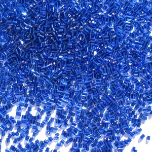 Cobalt Blue Craft Medley 1 Translucent Glass Bugle Beads image 3