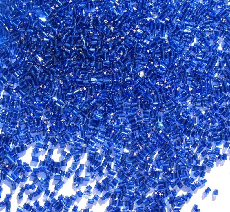 Cobalt Blue Craft Medley 1 Translucent Glass Bugle Beads image 3