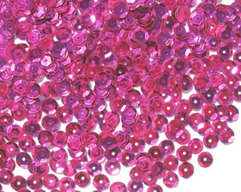 Cerise Pink - Crafter's Square 6mm Metallic Cup Sequins