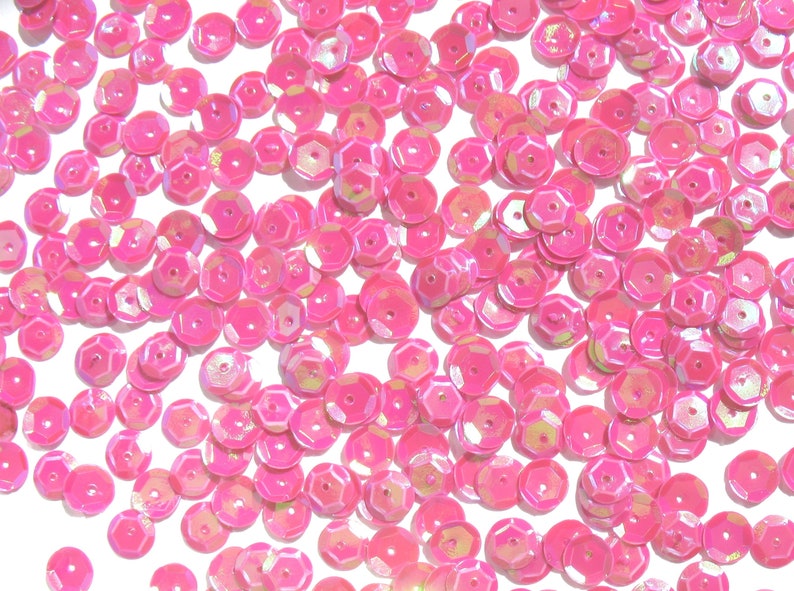 Fuchsia Pink Craft Medley 6mm Aurora Borealis Cup Sequins image 8