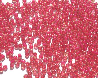 Rose Pink - Craft Medley 6/0 Colour-lined Transparent Glass Seed Beads