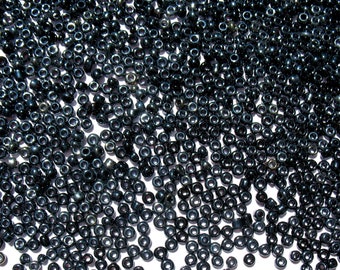 Metallic Black - Craft Medley 9/0 Aurora Borealis Opaque Glass Seed Beads
