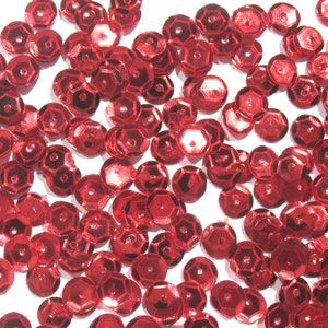 Holiday Red - Craft Medley 6mm Metallic Cup Sequins