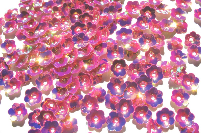 Pétunia Pourpre Artisanat 10mm Iridescent Aurora Borealis Flower Cup Paillettes image 10