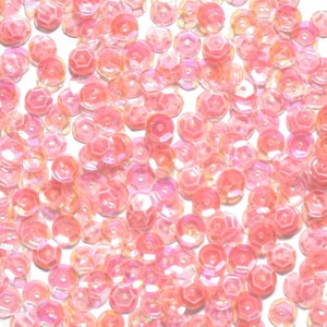 Pink Peach Light Craft Medley 6mm Translucent Aurora Borealis Cup Sequins image 5