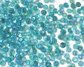 Mermaid Blue - Craft Medley 6mm Translucent Aurora Borealis Cup Sequins