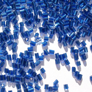 Cobalt Blue Craft Medley 1 Translucent Glass Bugle Beads image 1