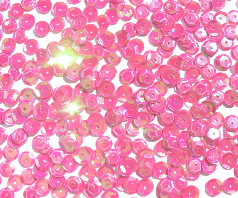 Fuchsia Pink Craft Medley 6mm Aurora Borealis Cup Sequins image 6