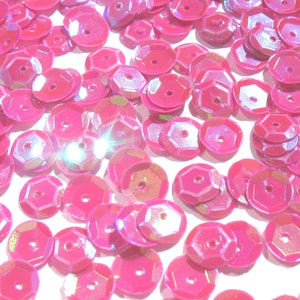 Fuchsia Pink Craft Medley 6mm Aurora Borealis Cup Sequins image 2