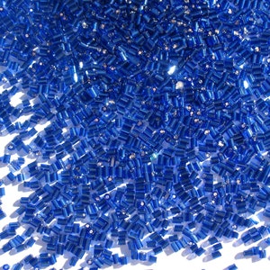 Cobalt Blue Craft Medley 1 Translucent Glass Bugle Beads image 4